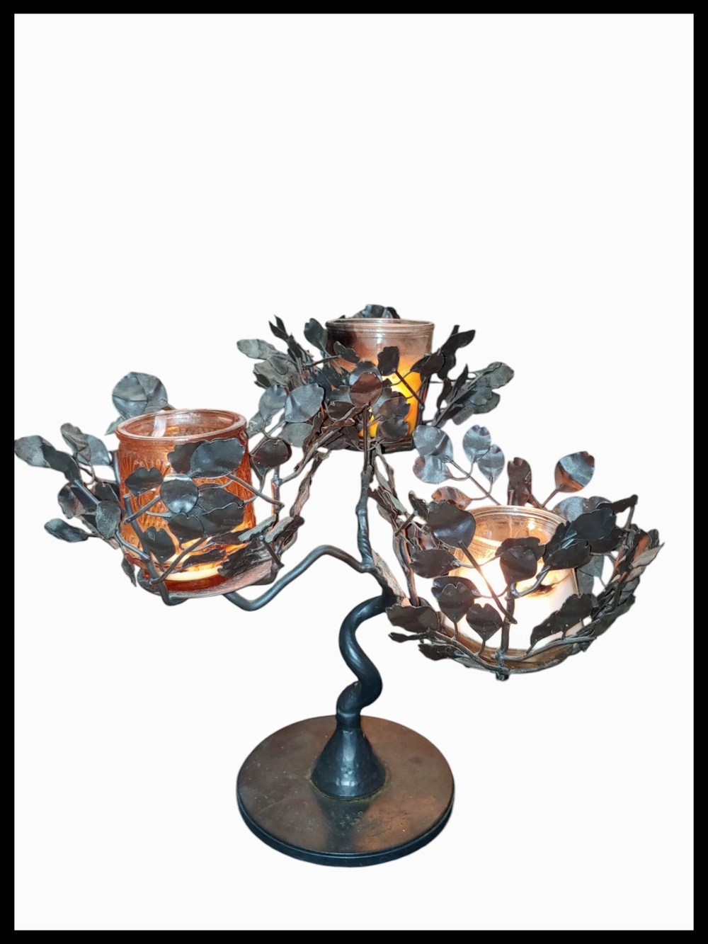 Decorative Metal Leaf Candle Holder